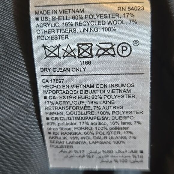 Old Navy Men's Wool Blend Oversized Topcoat Long Length Grey Plaid Old Money - Picture 13 of 16